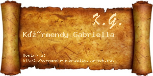 Körmendy Gabriella névjegykártya