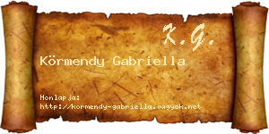 Körmendy Gabriella névjegykártya